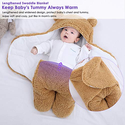 Yissone Pasgeboren Baby Inbakeren Deken Zachte Warme Hooded Wrap Slaapzak Voor Pasgeboren Baby Baby Jongens En Meisjes… - Image 6