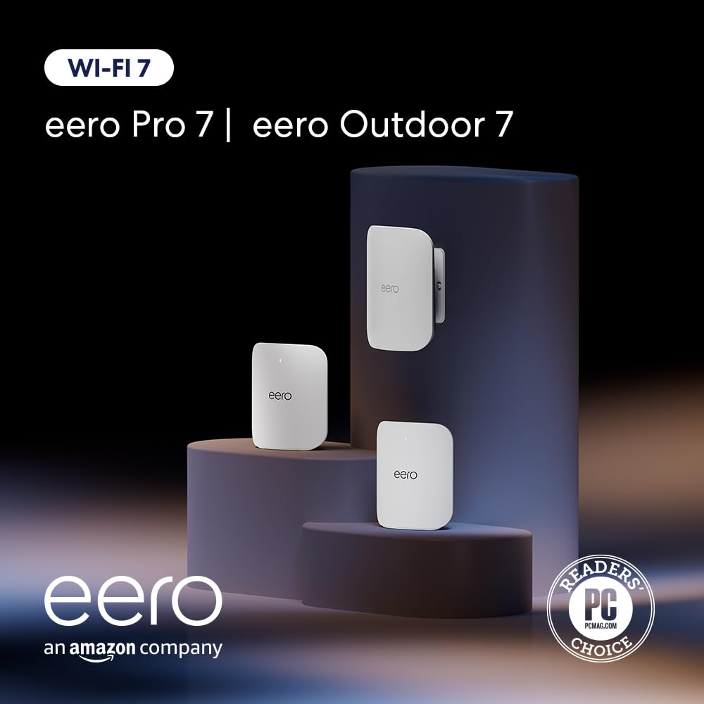 Amazon eero Pro 7 (2-pack) with Amazon eero Outdoor 7 (1-pack) mesh wifi system Amazon eero Pro 7 (2-pack) with Amazon eero Outdoor 7 (1-pack) mesh wifi system