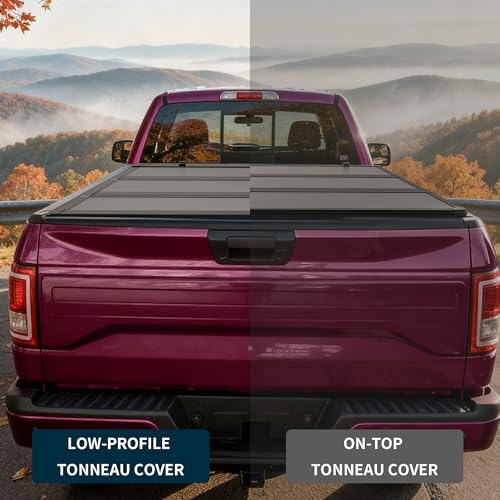 Image of OEDRO Low-Profile Hard Tri-Fold Tonneau Cover Compatible with Toyota Tacoma 2024 2025 2026 (Excl. Trail Edition) 6ft Bed with Tacoma Bed Rail, One-Handed Quick Release, Drainage Design