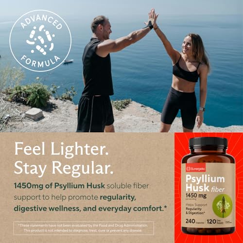 Image of Premium Psyllium Husk Fiber Supplement 1450mg, 240 Capsules