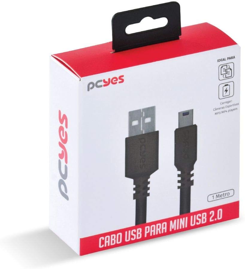 Cabo USB a 2 P/Mini B 1M - Puanm2-1, PCYes, 29297