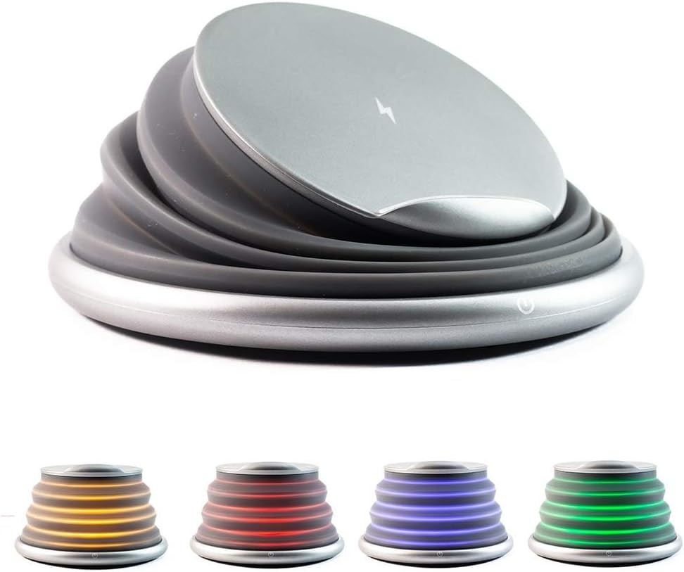 Majnono Foldable Qi-Certified Wireless Charger 10W, Universal Fast Charging Pad for iPhone & Samsung