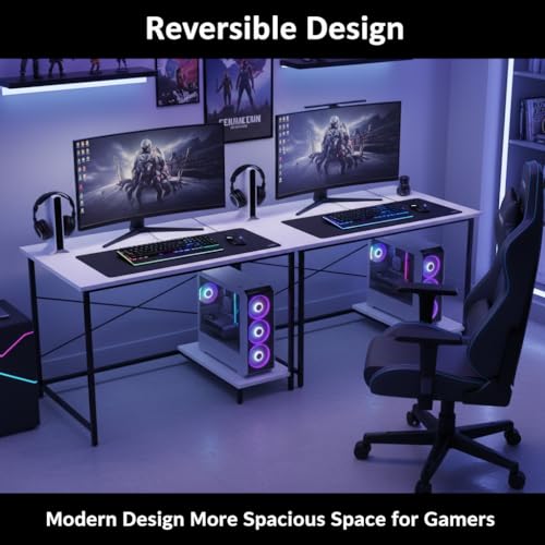 Image of RIZIK Store Folding Study Table | 36 inchx24 inch Computer Desk with Laminated Top & Metal Frame | Home Office, Bedroom, Study & Kids Room Warranty Protected (Plain White)
