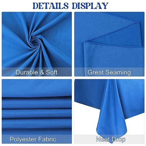 Image of 4 Pack Rectangle Tablecloth 60x126 Inch Blue Washable Polyester Table Cover for Wedding Dining Table Buffet Parties Banquet Decoration(Blue)