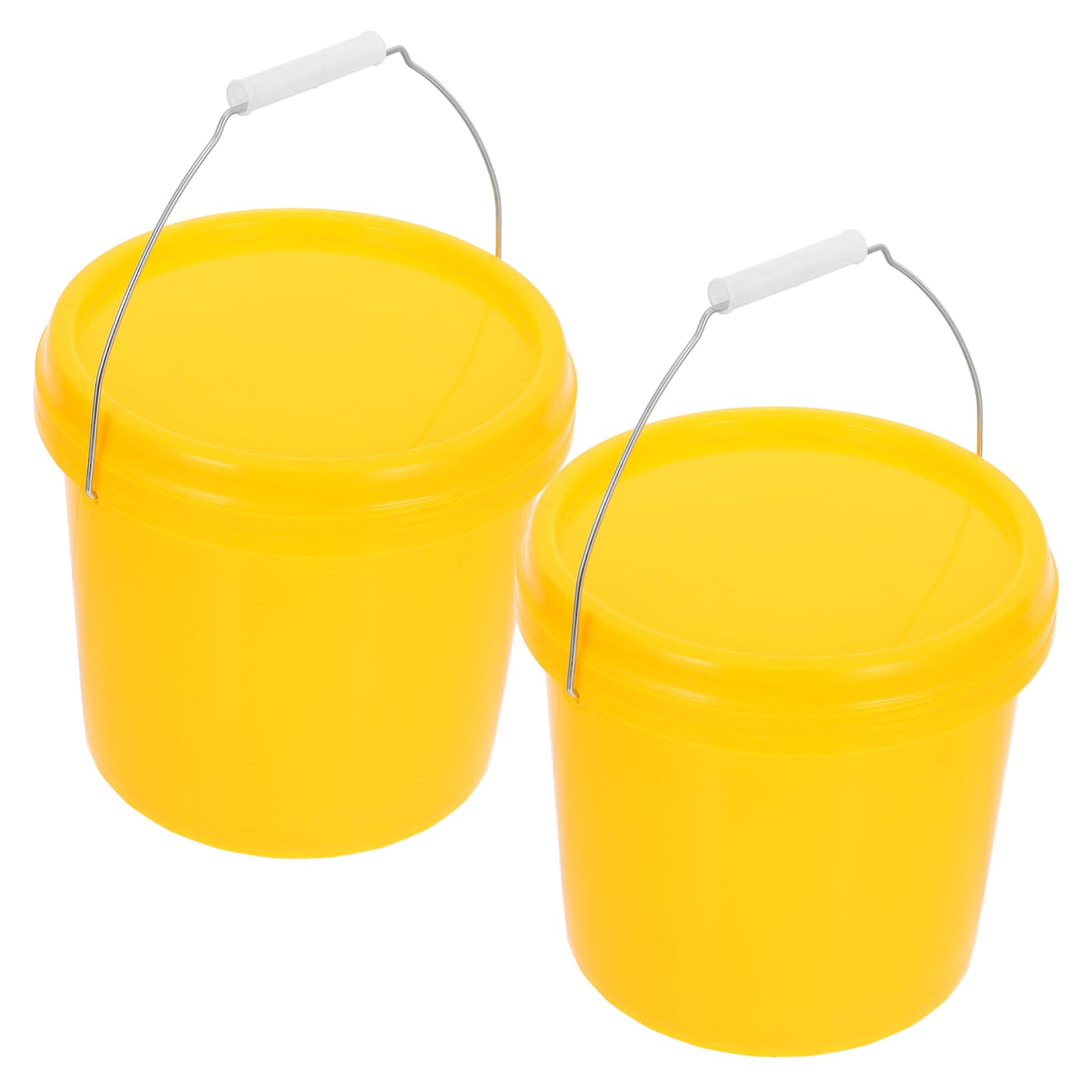Gatuida Secchio di Plastica da 5l con Coperchio e Manico, Set da 2 Pezzi, Contenitore Sicuro e Portatile per Acqua e Uso Domestico da Giardino