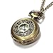 Naisicatar Montre de Poche à Quartz Montre à Gousset Chiffres Arabes Vintage Montre de Poche Échelle des Chiffres Noir Hommes Pendentif avec Chaîne 39cm # Couleur Bronze # X 1