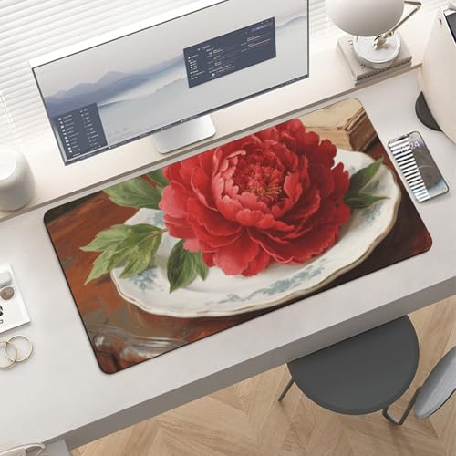 Desk Pad Protector 24x12 Inch Extended Vintage Groovy Flowers miniatura 6