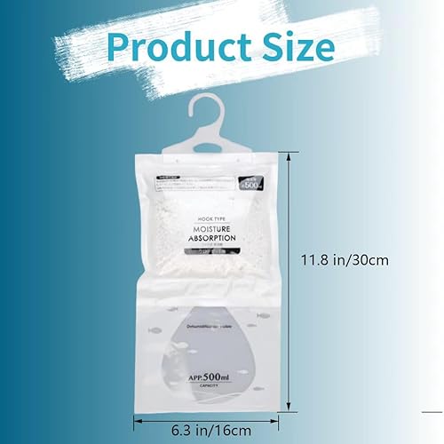 Miniatura 3 de Paquetes absorbentes de humedad, bolsas deshumidificadoras, bolsa absorbente de humedad colgante, paquetes de humedad, deshumidificador de armario,