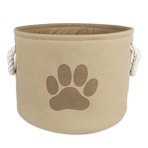 DII Bone Dry Small Round Pet Toy and Accessory Storage Bin, 12"(Dia)x9"(H), Collapsible