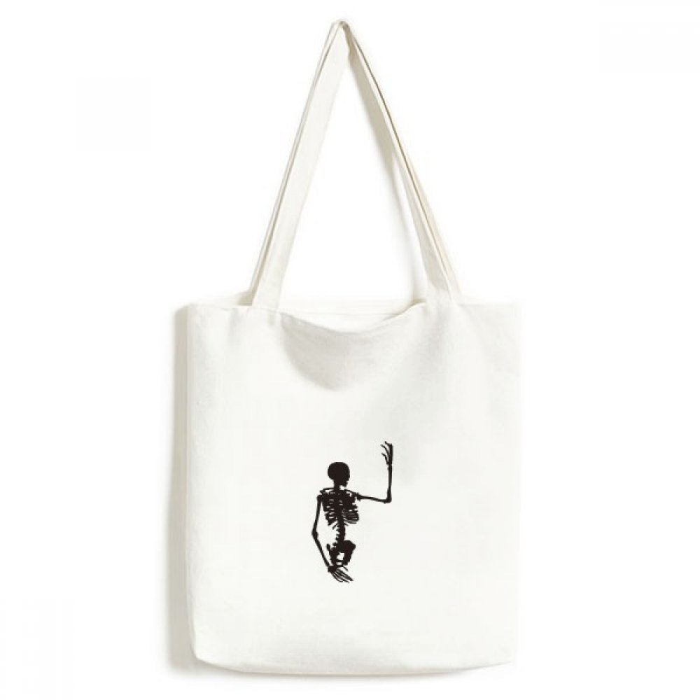 Sac fourre-tout en toile squelette 33x40cm DIYthinker lavable