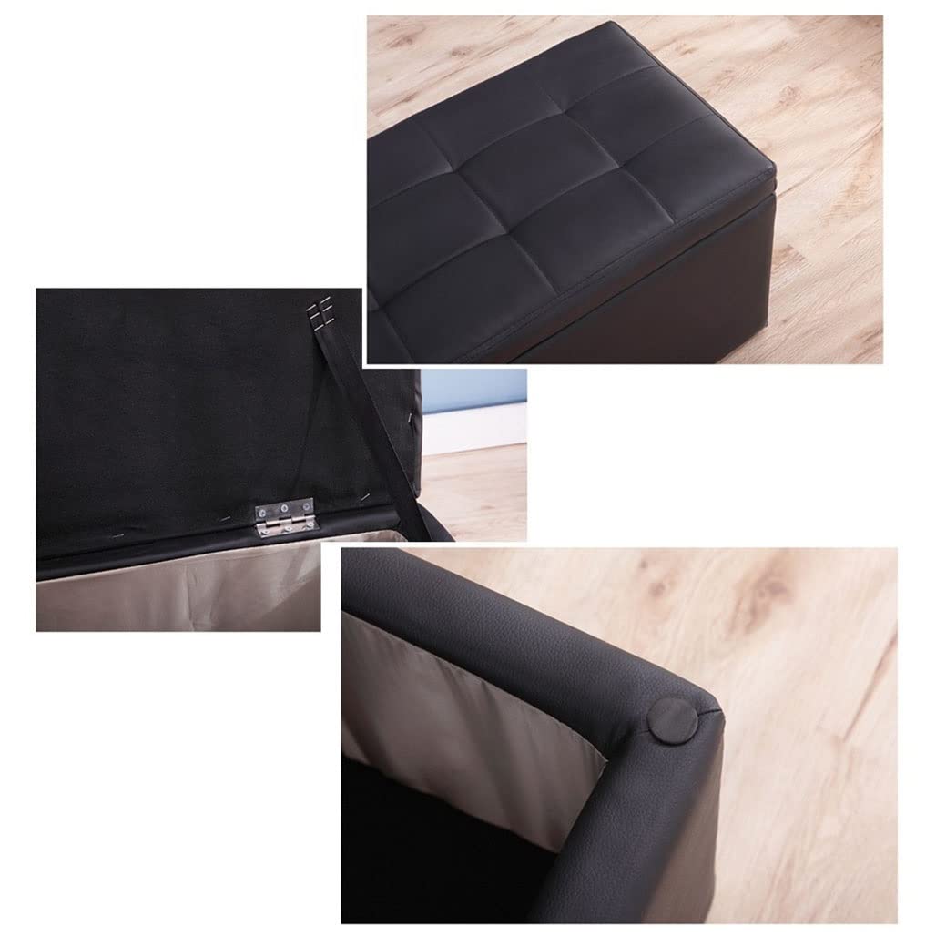 Stołek do przechowywania Sofa Stołek do przechowywania Stołek do sypialni Stołek do makijażu Duża pojemność Wielofunkcyjne miejsce do przechowywania Sztuczna skóra Wodoodporna i odporna na wilgoć,