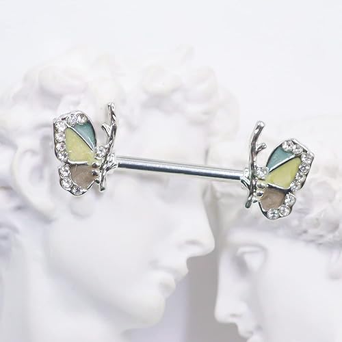 Miniatura 6 de 14G Nipple Ring 316L Stainless Steel Nipple Barbell Nipple Barbells CZ Nipple Ring Body Piercing Jewelry for Women Men