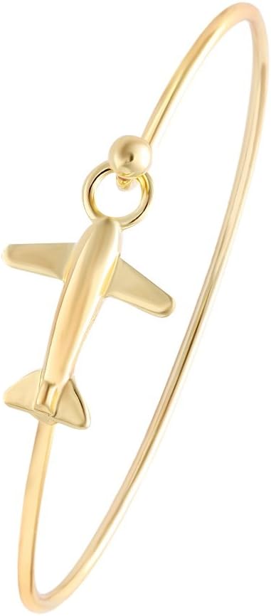 NOUMANDA Easy Open Gold Silver and Rose Gold Airplane Hook Bangle Cuff Jewelry