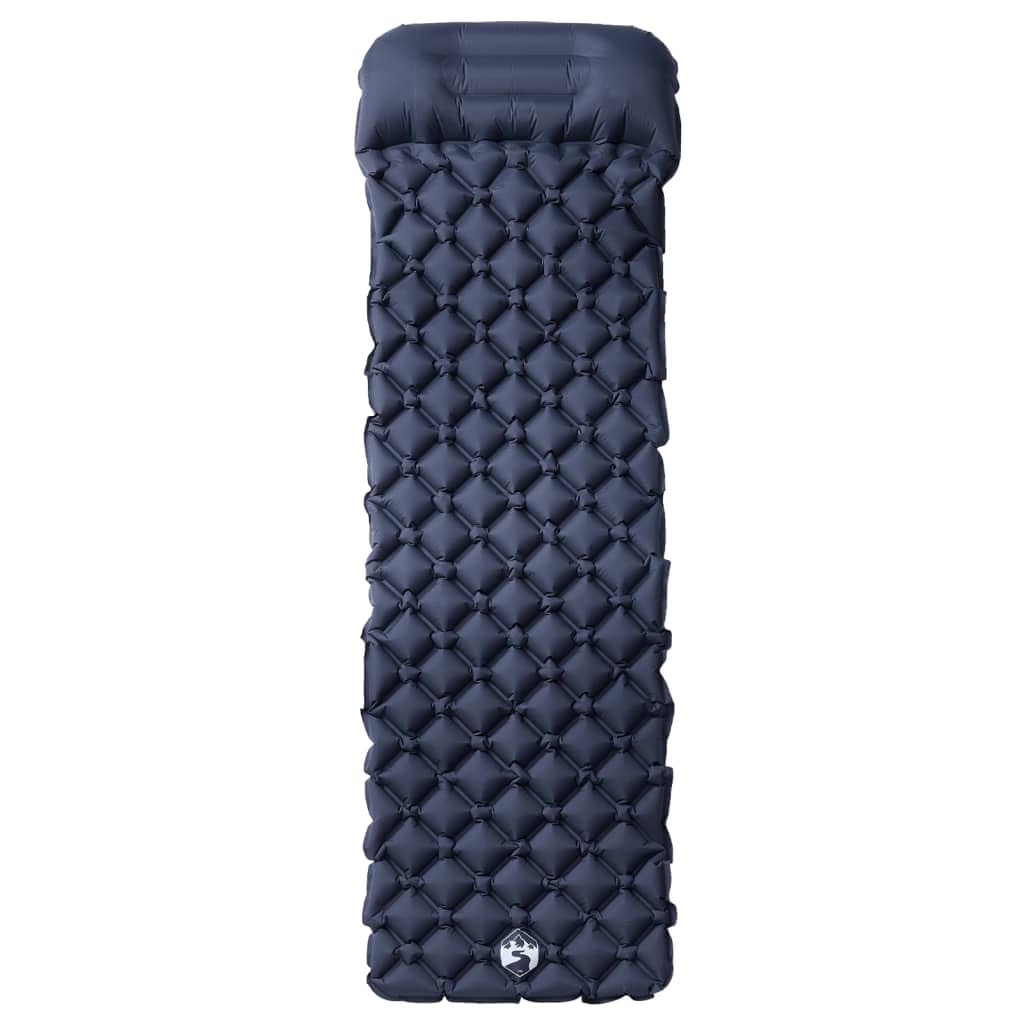 Générique Nadmuchiwany materac kempingowy dla 1 osoby z wbudowaną poduszką, grubość 6 cm, nylon 40D i wodoodporny TPU, łatwy do nadmuchania przy 8-12 dmuchaniach, przenośny z torbą