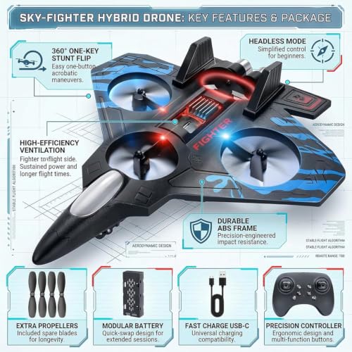 Image of Remote Control Star Fighter Plane with Bright LED Lights Wireless Controller Stable Flying RC Toy for Kids | Fun & Educational Toy for Kids Boys & Girls