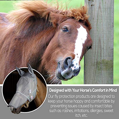 Derby Originals Uv-Blocker Reflective Safety Horse Fly Mask With Ears And Nose Cover And Colors #TOP2