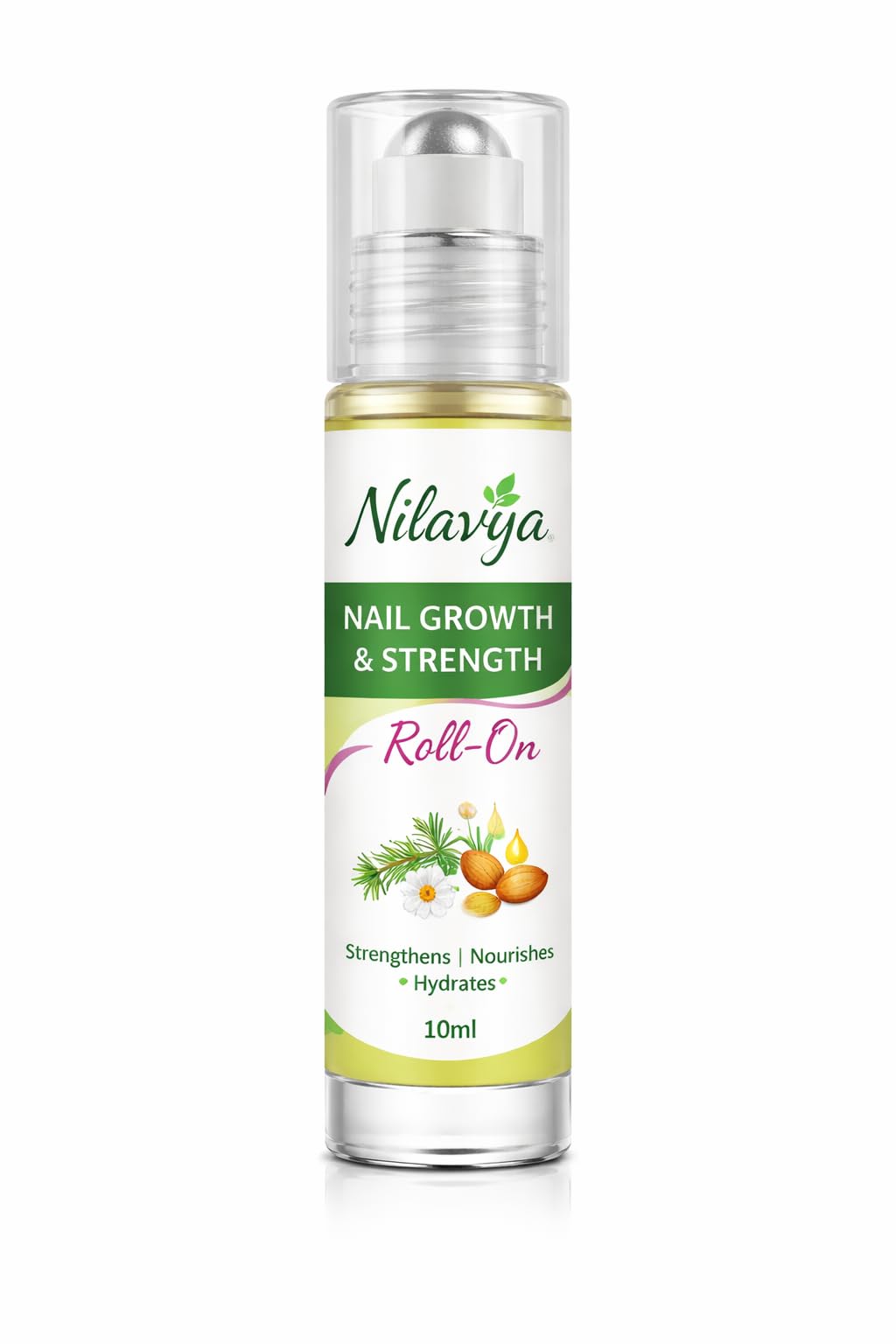 Nail Growth & Strength Roll-On 10ml | Nail Strengthener & Cuticle Repair Oil | Fast Nail Growth for Thin, Weak & Damaged Nails | 100% Natural, Paraben Free