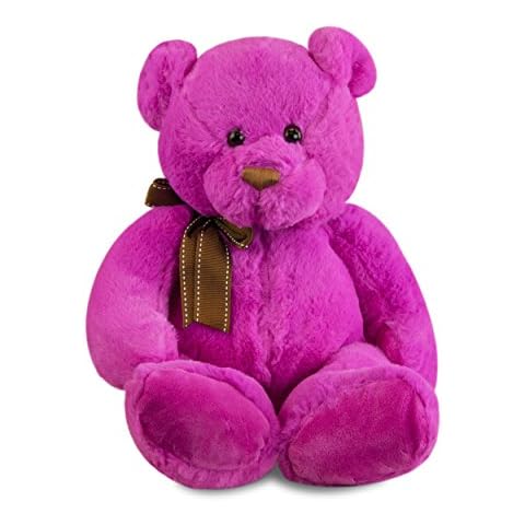 Gitzy Sitting Teddy Bears - Colorful Stuffed Animal for Kids - 12 Inch Plush Bears - (Pink) Cover