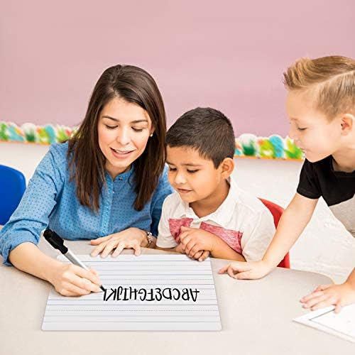 MAKELLO Small White Board A4 Dry Erase Board for Kid, Mini Whiteboard Set with 4 Pens, Double-Sided Plain and Line