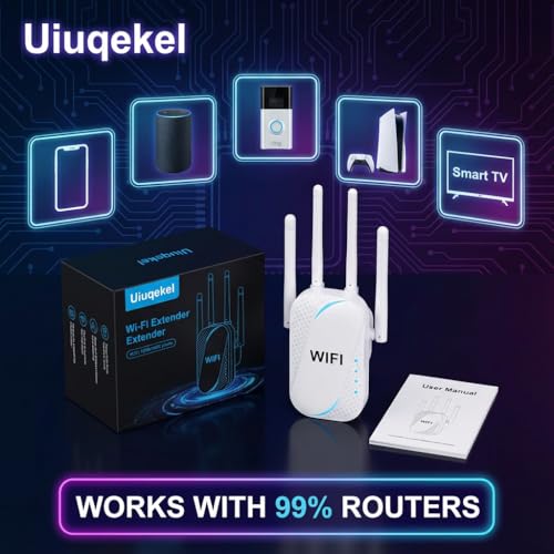 Image of GT300 WiFi Extender 300Mbps, WiFi RangeExtender & Booster with 4 High-Gain Antennas, 2.4GHzSignal Repeater with Ethernet Port, Covers Up to 50Devices, Easy Setup for Home