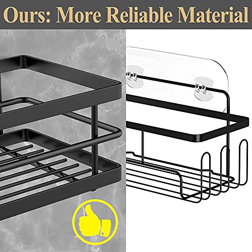 Nieifi Shower Organizer With Built-In Soap Dish With Hooks, Shower Caddy Shelf Basket Rack Storage Rustproof Adhesive Bathroom Shelves, Drill Free 2 Pack #TOP3