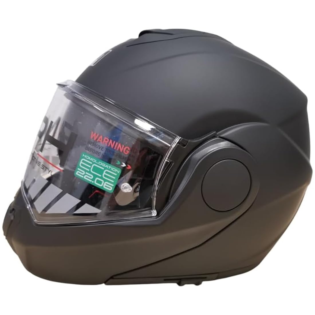 Casco reverse modulare MPH Artra nero per moto e scooter omologato ece 22.06 con pinlock