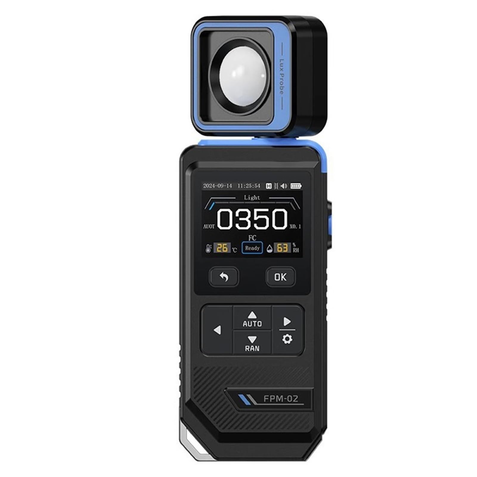 Belichtungsmesser, FPM-02 Hochpräziser Beleuchtungsstärketester Luxmeter Home Light Meter Professionelles Helligkeits-Thermohygrometer