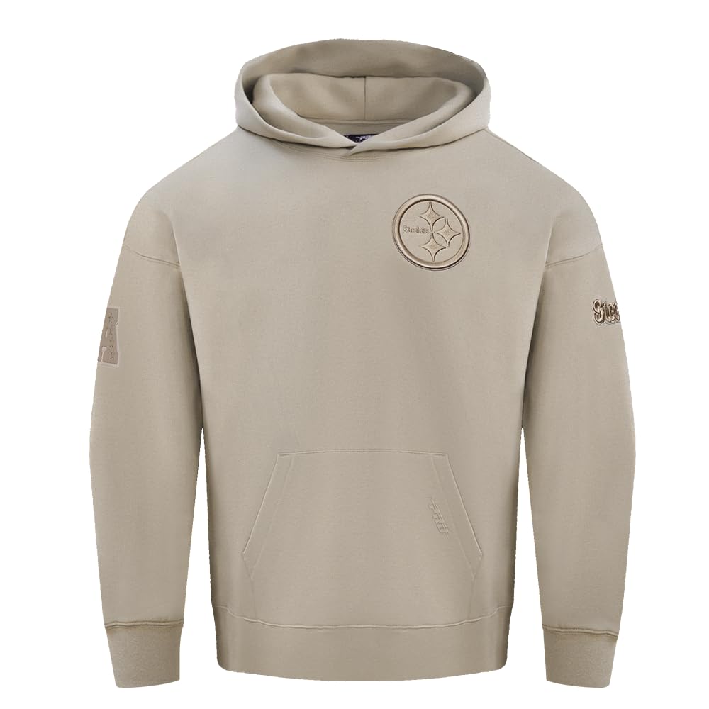 Pro Standard Mens NFL Pittsburgh Steelers Neutral Pull Over Hoodie Taupe 2Xl