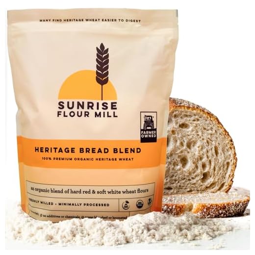 Sunrise Flour Mill Heritage Organic Bread Flour Blend - 5 lbs | Organic Unbleached Bread Flour Easy to Digest with Less Bloating | High Protein, Superior Baking | Smooth, Nutty Flavor