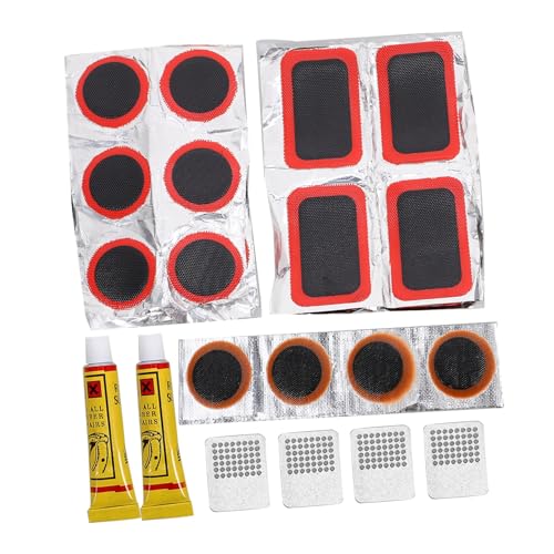 Toyvian 1Set Bicycle Tire Repair Kit Bike Tube Patch Set with File Easy to Use Puncture Repair Tools for Road and Mountain Bikes Safe and Reliable Tire Repair