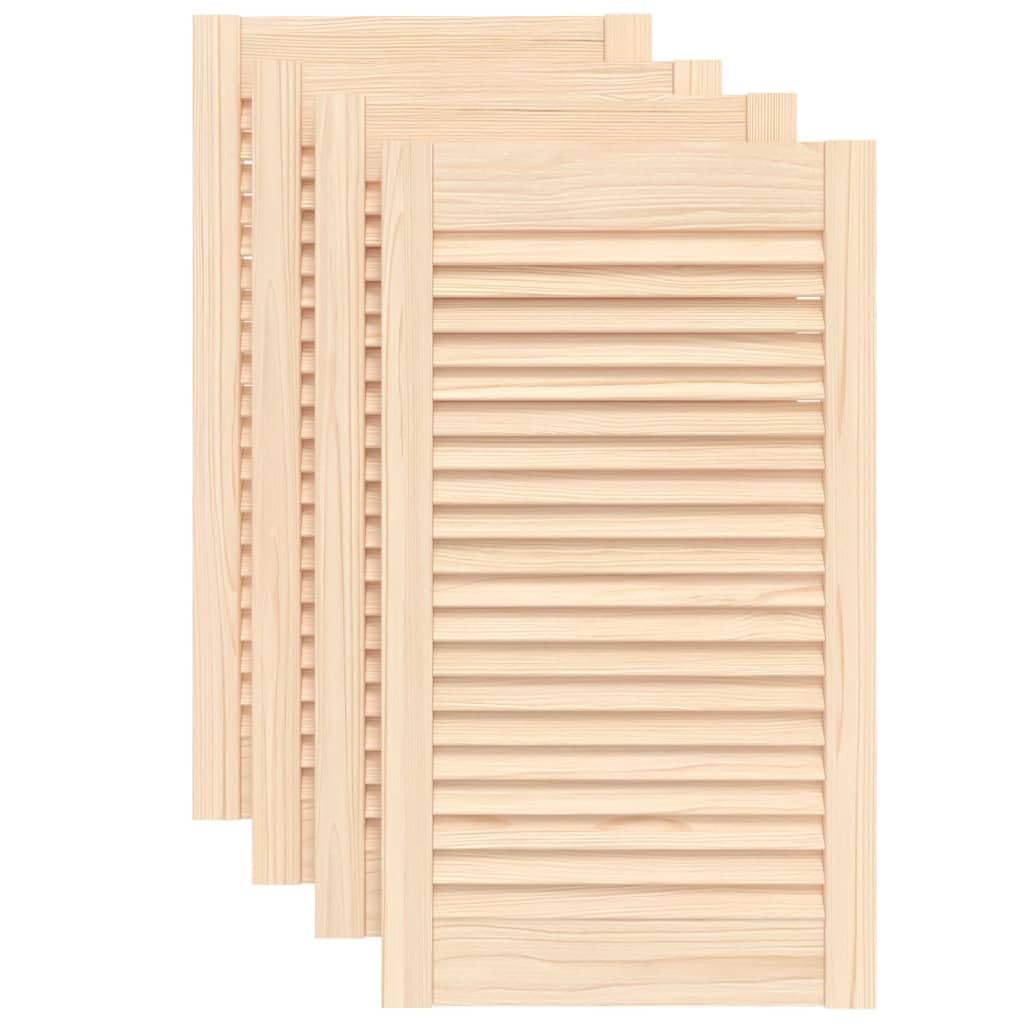 SKM Puertas de Armario de Lamas 4 uds Madera de Pino 69x39,4 cm,Bricolaje,Accesorios de Bricolaje,Ferretería para armarios,Puertas de armarios,Marrón,6.2 kg,151126