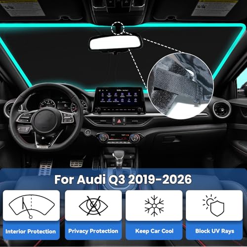 Image of Custom Fit Audi Q3 2019-2026 Windshield Sun Shade Accessories