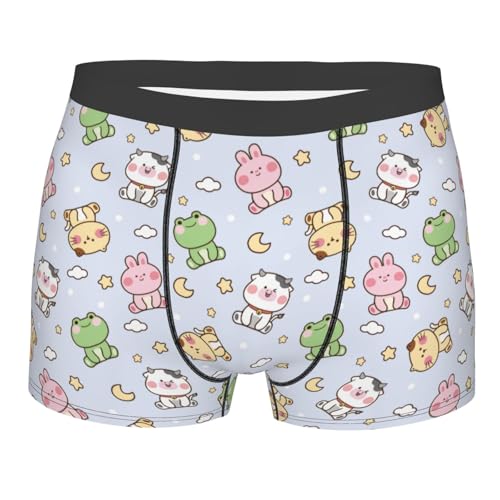 Cute Animals Cartoon Men's Boxer Briefs Lightweight Soft Comfort Breathable Stretch Underwear
