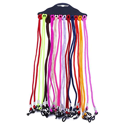 Happyupcity 12pcs Stylish Colorful Nylon Braided Glasses Rope Holder Chain Lanyard String Eyewear Retainer Rope Halter Tether Neck Strap for Men Women Girls