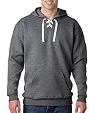 Sports Lace Up Hoodie Sweatshirt - Charcoal Heather, XXX-Large