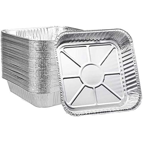 Ailelan Aluminum Pans, 8x8 Aluminum Foil Pans, 50-Pack Disposable Aluminum Pans Perfect for Cooking, Heating, Storing, Prepping Food Cover