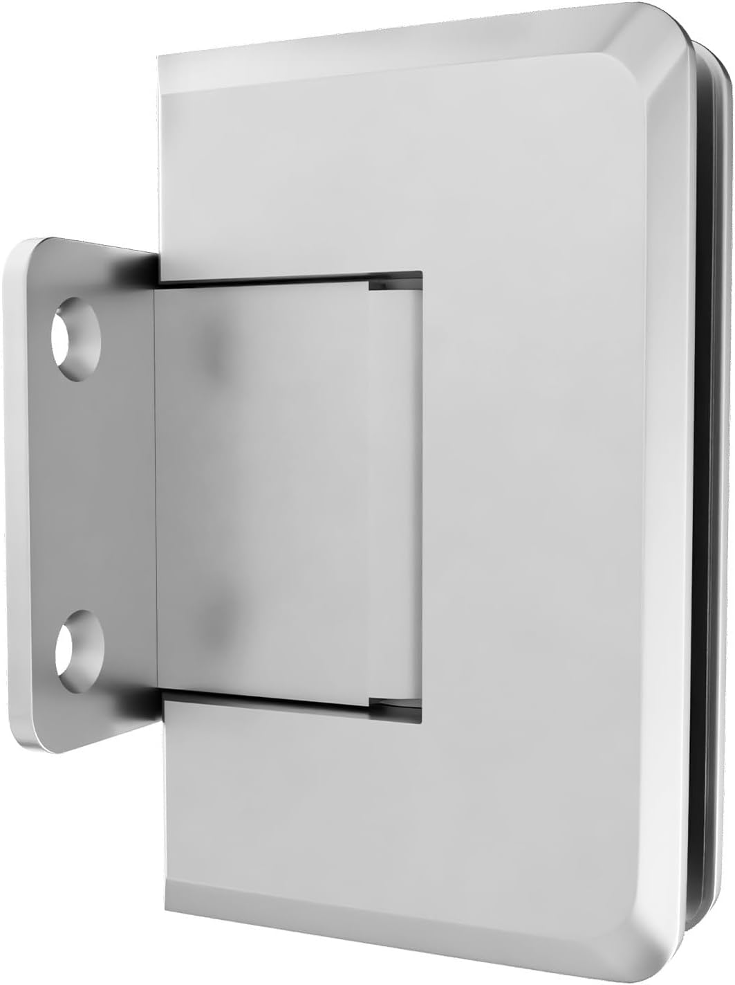 Brixwell Glass to Wall Mount Shower Door Hinge, Solid Forged Brass, Satin Finish, Adjustable with Short Back Plate, 3/8" and 1/2" Glass Thickness, 3-9/16" Height, Frameless Shower Hardware