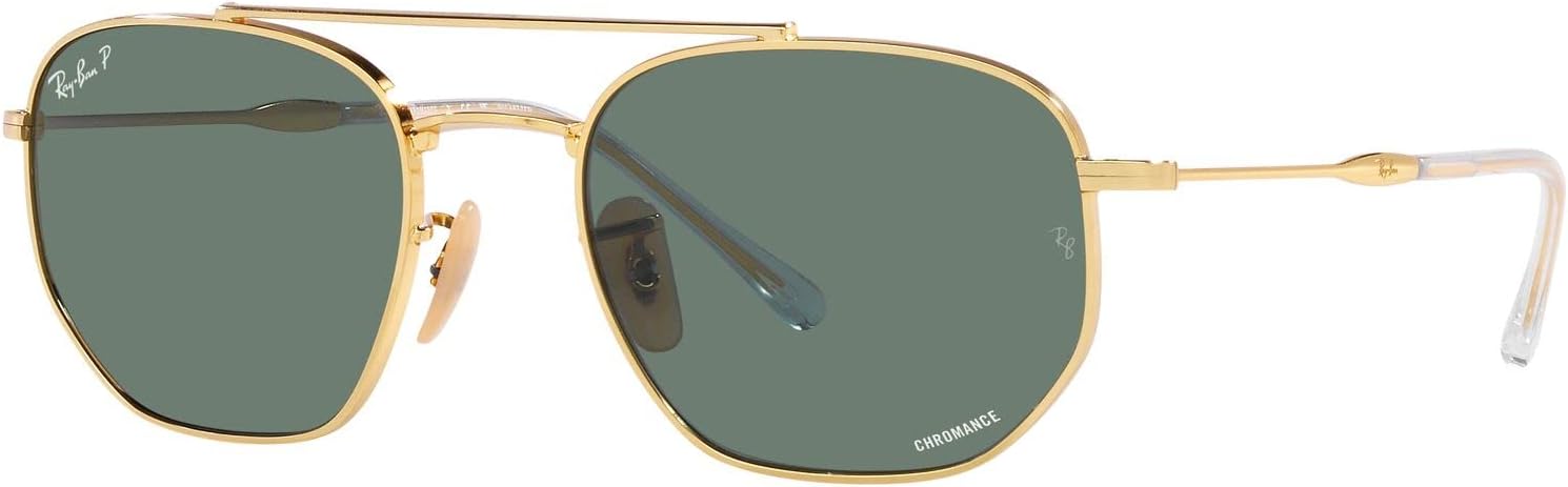 Ray-Ban Unisex Sunglasses Gold Frame, Brown Lenses, 54MM