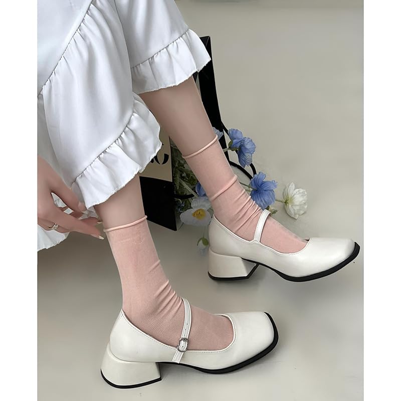 Balletcore Satin Ballet Flats Ballet Heels for Women Ballet Flats with Strap Mary Jane Heels Aesthetic Shoes2