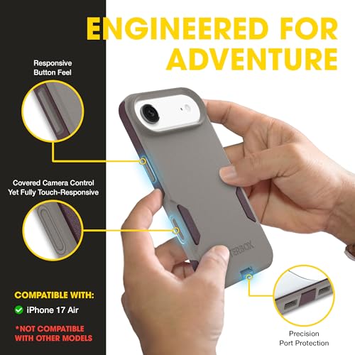 Image of OtterBox iPhone 17 Air (Only) - Commuter Series Case - Built-in MagSafe - Thin, Dual-Layer, Pocket-Friendly, Port Cover - 50 Shades of Kinda Purple