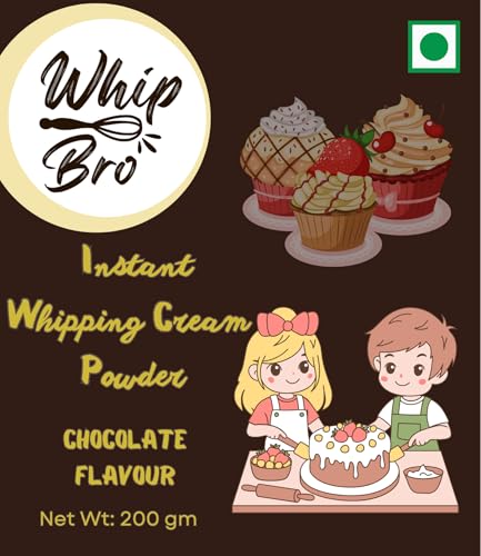 Image of WhipBro Whipping Cream Powder | Chocolate Flavour | Baking & Dessert Use (200 g)
