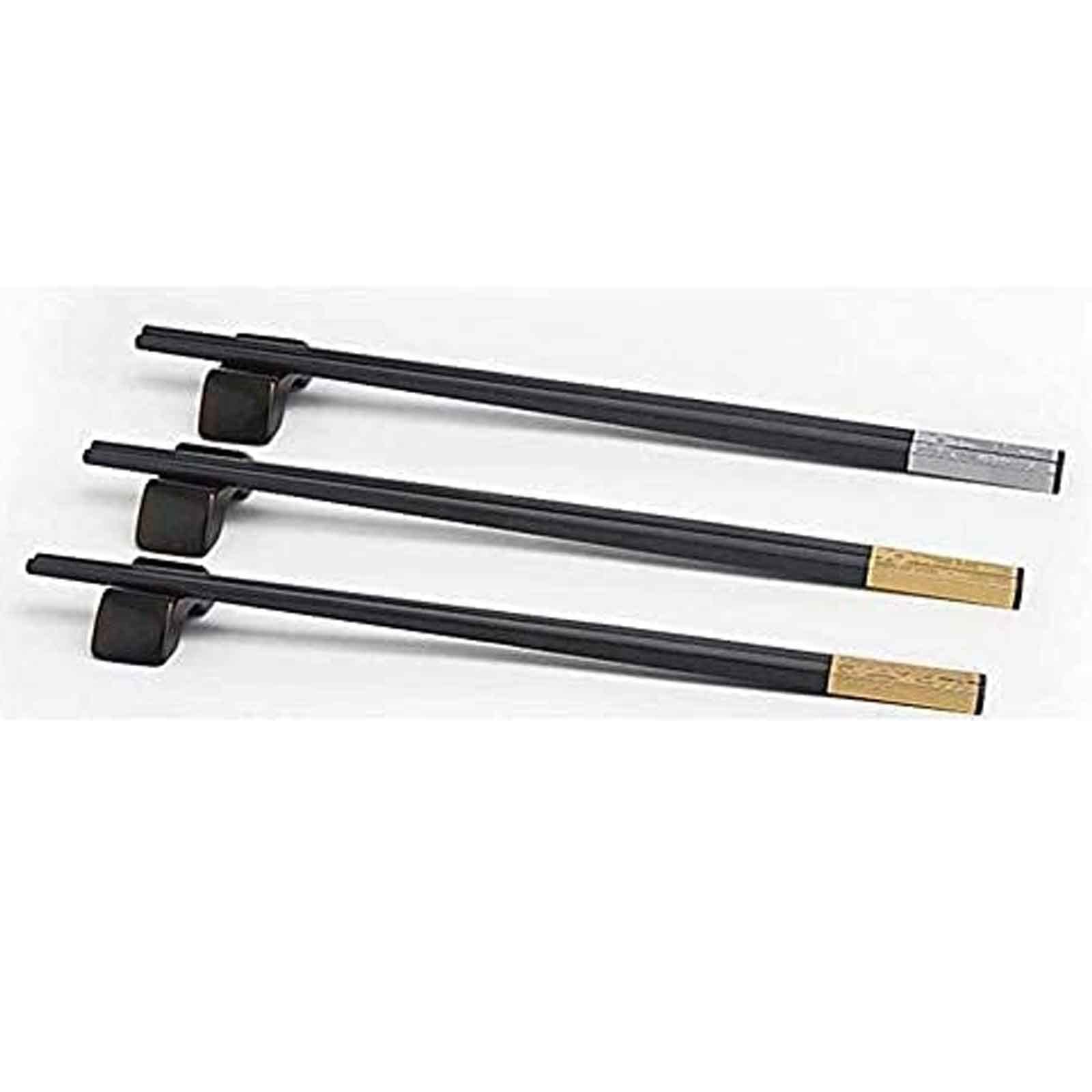 Palillos, palillos chinos reutilizables Palillos reutilizables, palillos de aleación de alto grado, palillos, sin deslizamiento, resistencia a alta temperatura, juego de oro de 10 pares, palitos de co