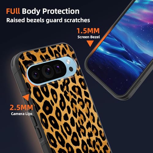 GFEWYTJYJ for Pixel 9 Pro XL Case,[10 FT Military Grade Drop Protection] Non-Slip Heavy Duty Shockproof Phone Case for Google Pixel 9 Pro XL 6.8 Inch 2024,Leopard Print - image 4