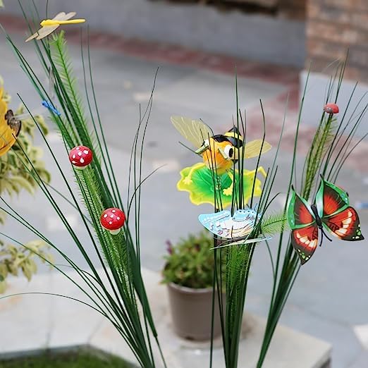 Wonderland ( Set of 4 Artificial Leaves Sticks with Butterfly, Lady Bug, Birds and Mushrooms (Garden Sticks, Garden Stake) (B07YK4DQJS) Amazon Price History, Amazon Price Tracker