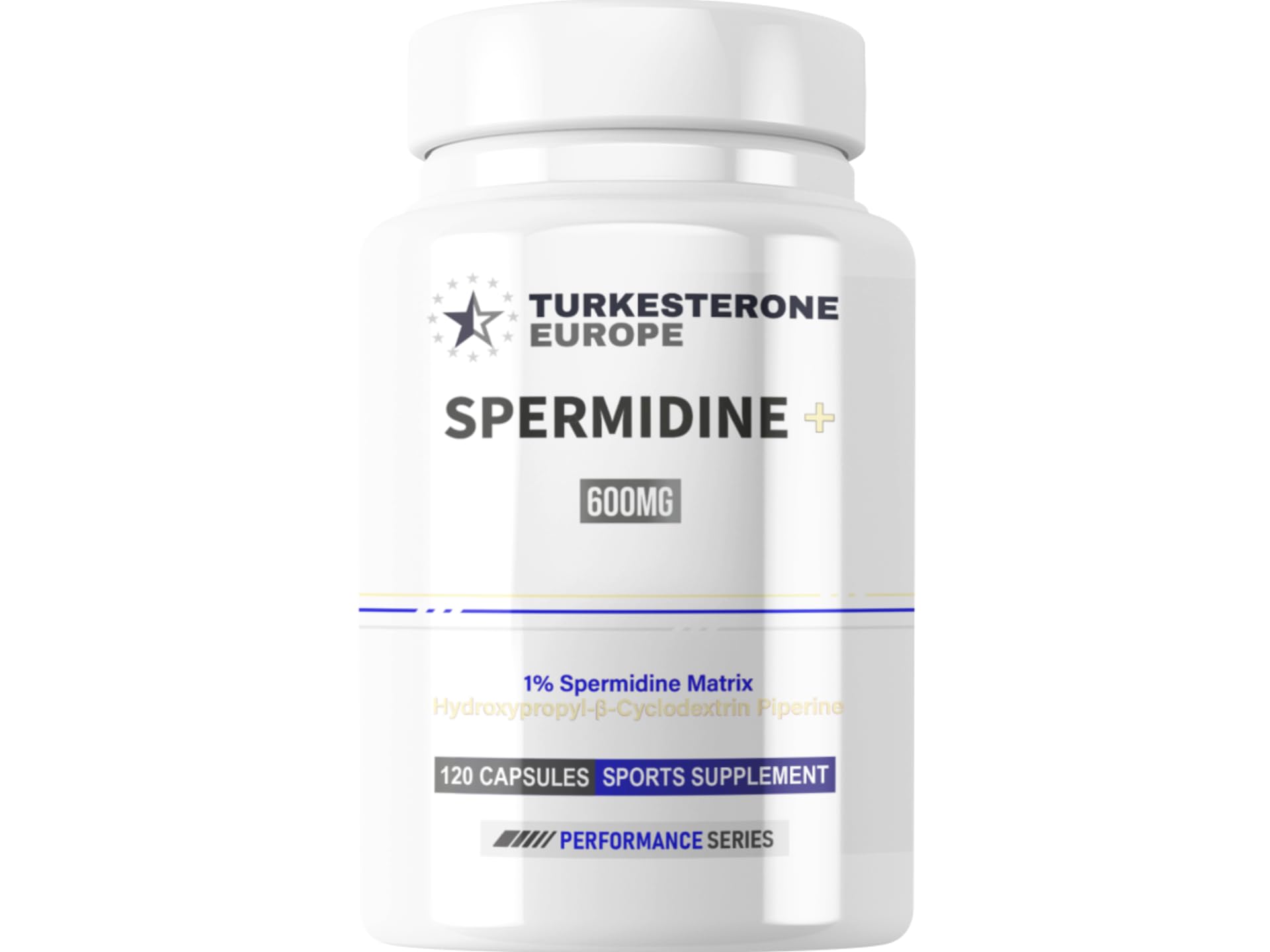 Spermidine+ (1% Spermidyna) Komplex z HydroPerine™ - 120 Kapsułek (600mg) - Turkesterone Europe®
