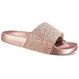 SUGAR ISLAND Celebrity Style Damen Damen Glitzer Diamante Flip Flops Schieberegler Hausschuhe Hausschuhe Pantoletten
