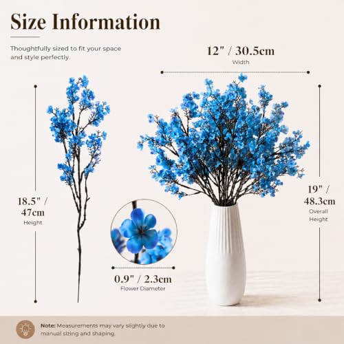 Image of Mandy's 6 Bundles Artificial Royal Blue Baby's Breath Flowers