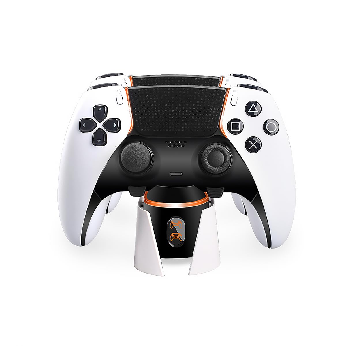 POFET Stazione di ricarica rapida PS5 per controller PS5 DualSense, stazione di ricarica con indicatori luminosi LED RGB, versione Tri-Protection RGB
