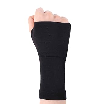 1 Pair Wrist Compression Sleeve,Hand Brace Support,Carpal Tunnel Gloves Sleeves,Braces Elastic Protector Wrap,Pain Anti Fingerless Glove,Hands Guard Both Comfy Wrists,for Women Men Sport Black, Small