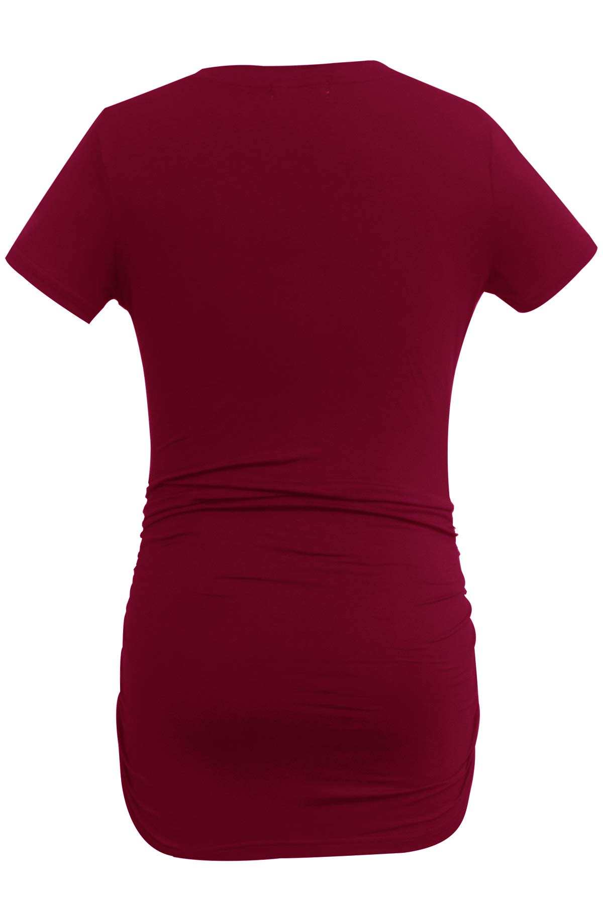 Smallshow Umstands-T-Shirt für Damen, V-Ausschnitt, seitlich gerüscht, Schwangerschafts-T-Shirt